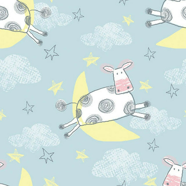Cows over Moon Flannel