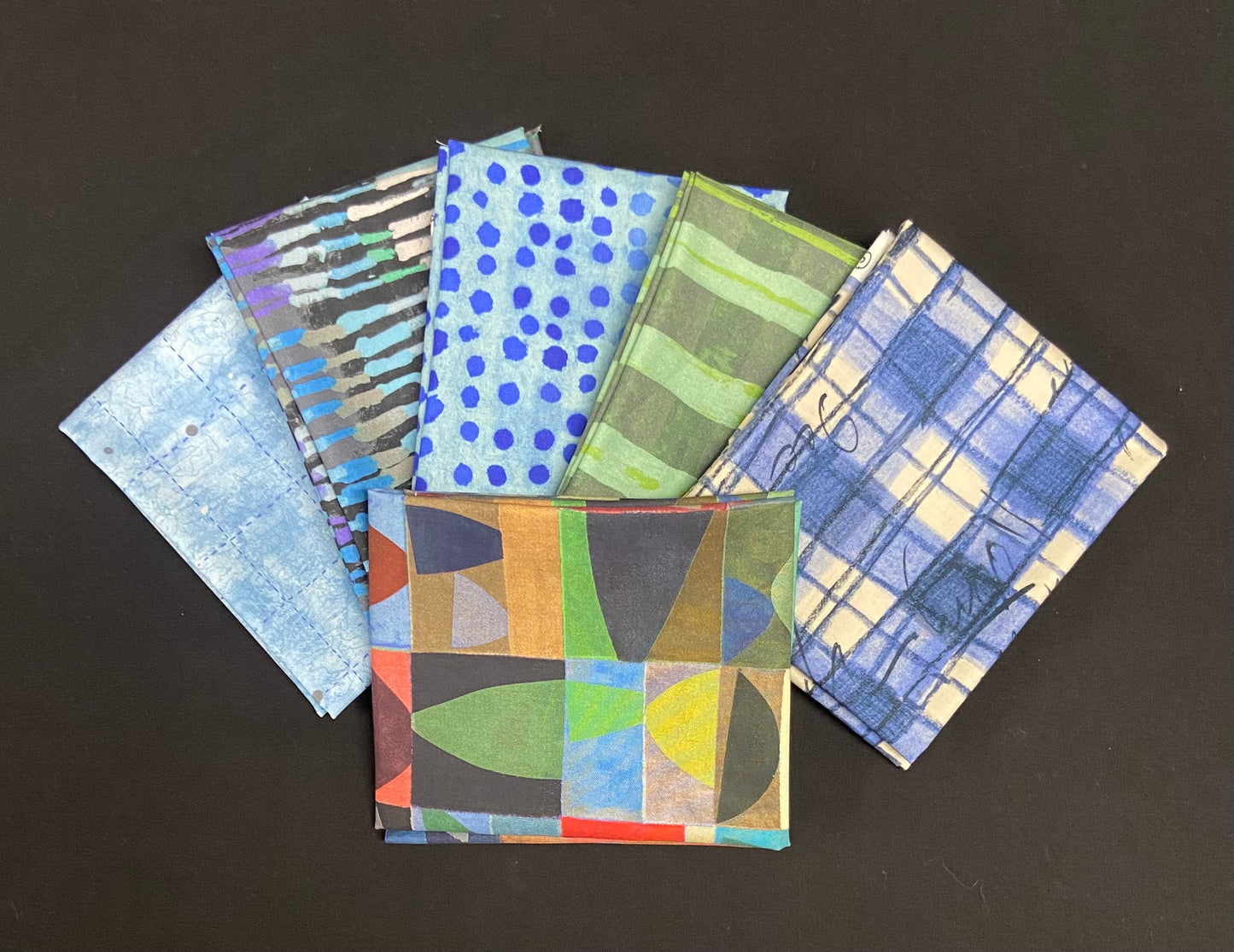 6 Blue Sketchbook Fat Quarters