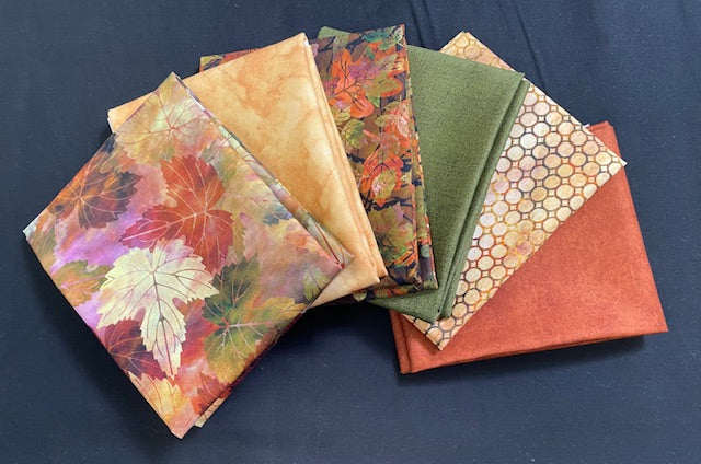 Gold Falling Leaves 6 Fat Quarter Pack