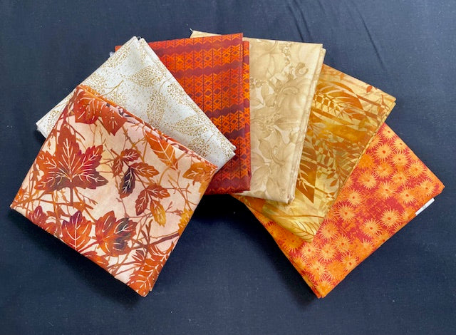 Orange Falling Leaves 6 Fat Quarter Pack