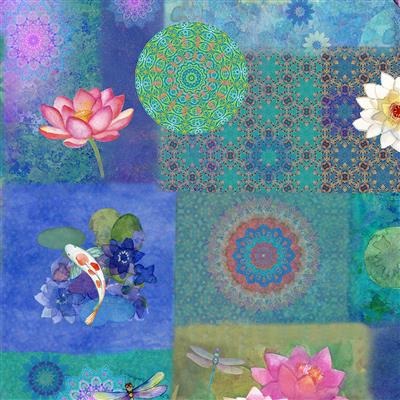Patchwork Blue Lily Pond