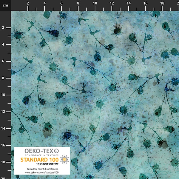 Sunset Blooms Dark Turquoise