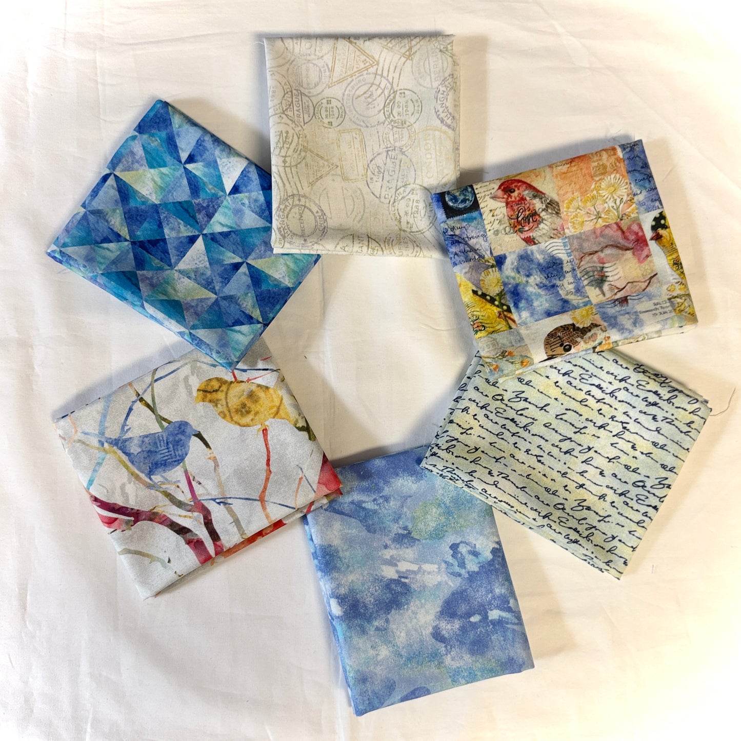 6 Fat Quarters Airmail Blues