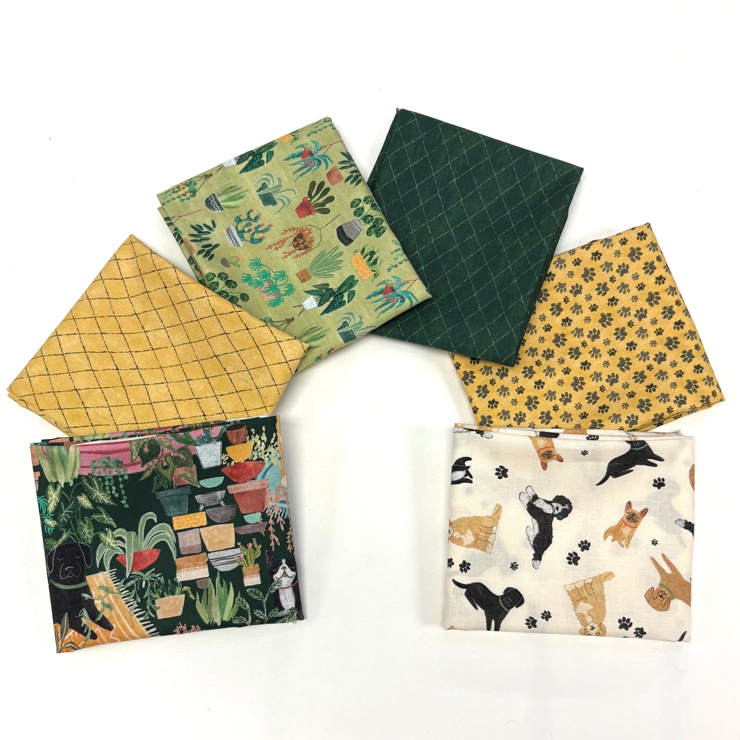 6 Fat Quarters Homebodies Dog Fabric