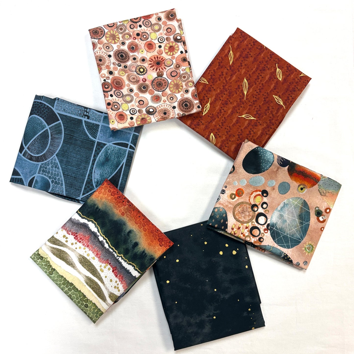 6 Fat Quarters Flora & Form Peach