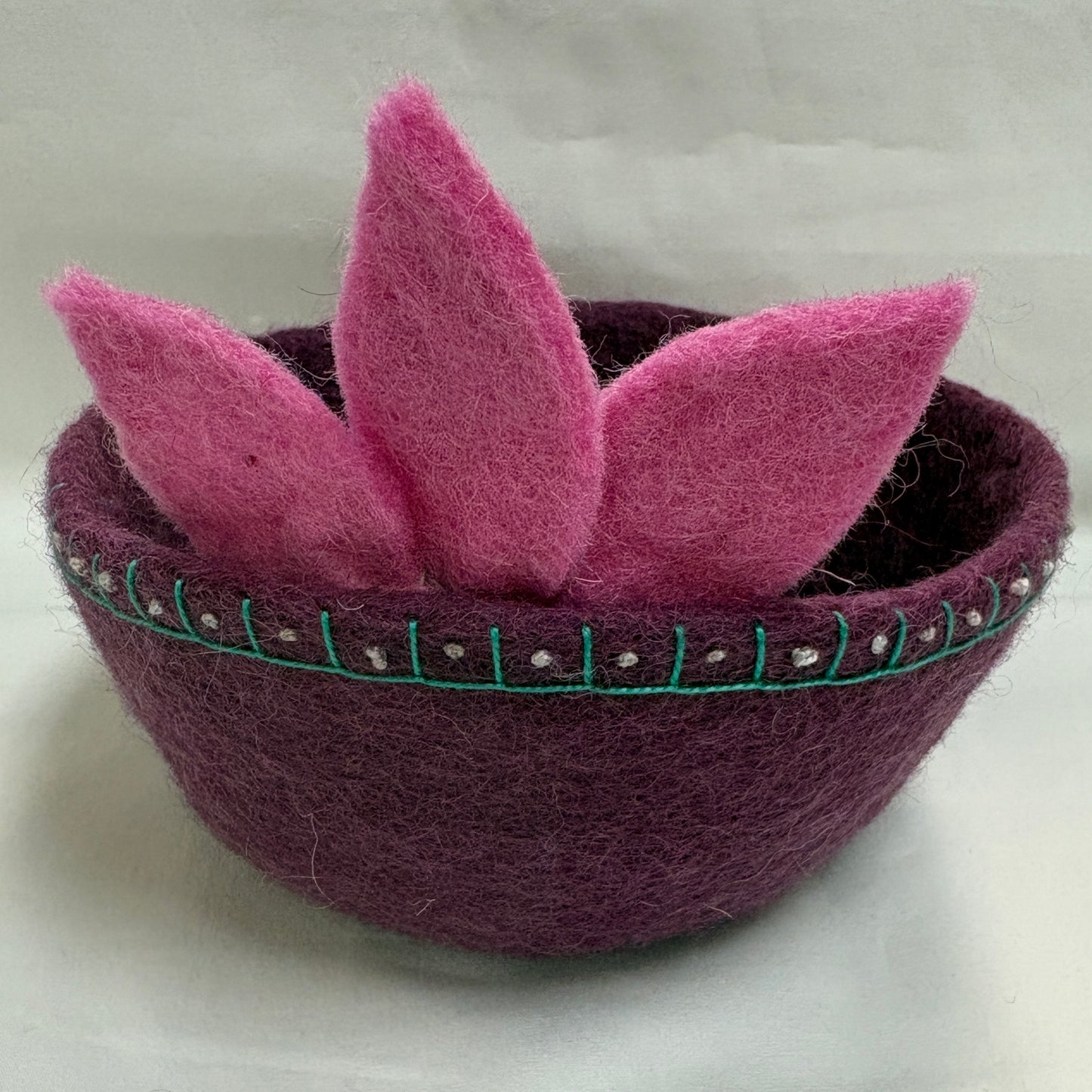 Small Wool Bowl Dark Gray