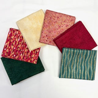 6 Fat Quarters Color Block Christmas