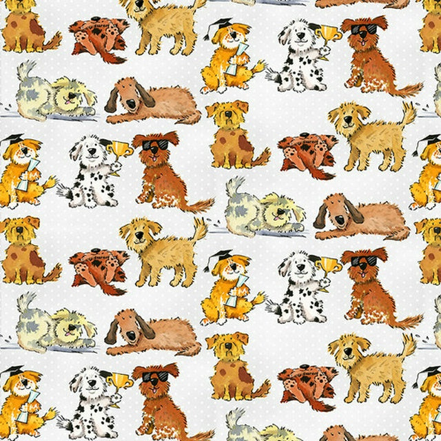 Dogs on Gray Flannel