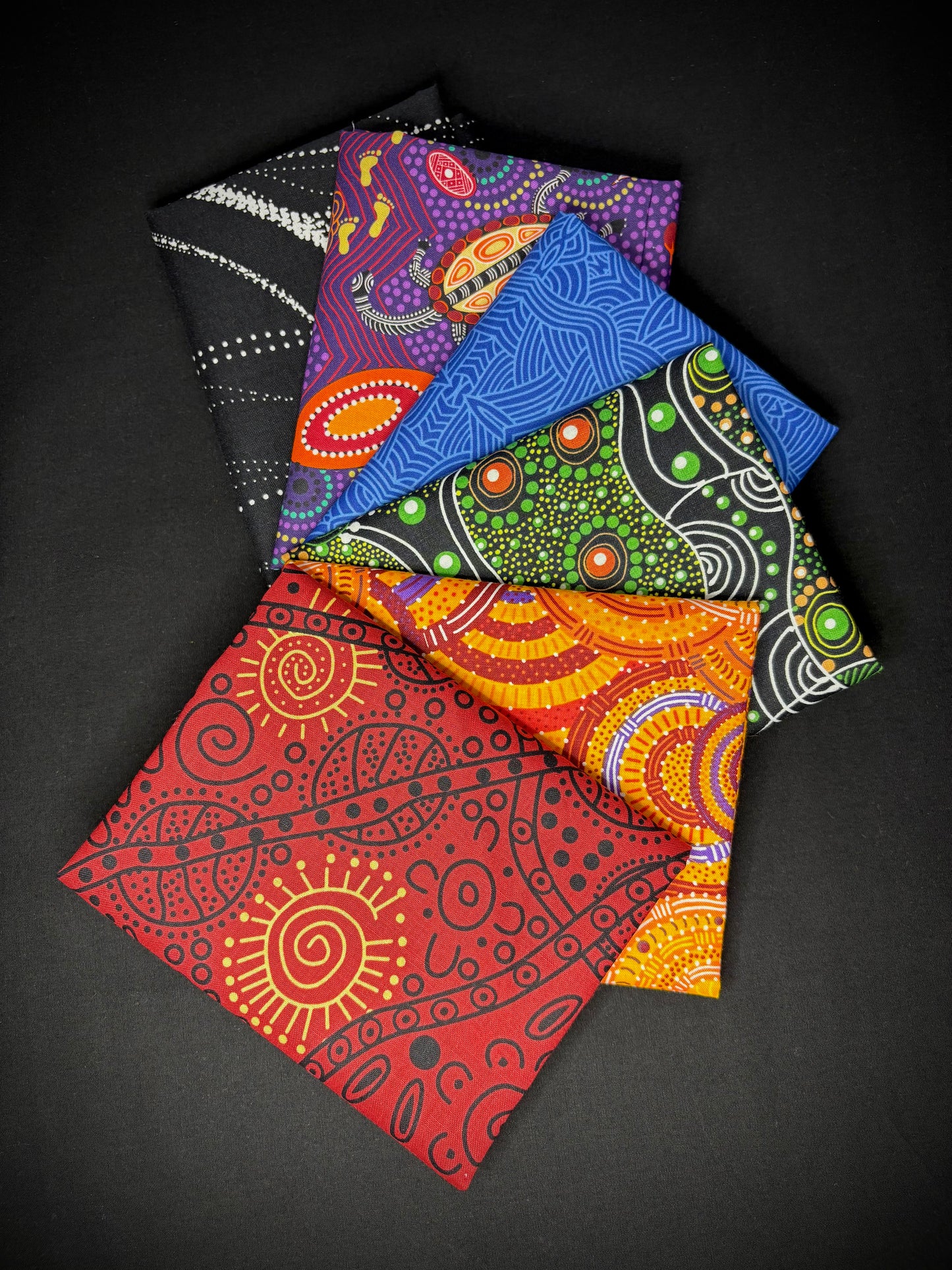 6 Fat Quarters Australian Rainbow