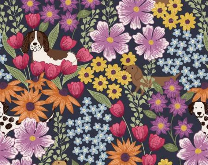 Dogs in flowers