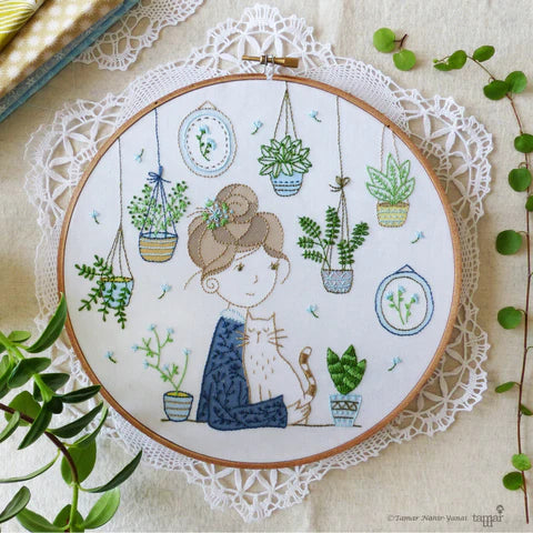 Hair Bun Girl Embroidery Kit