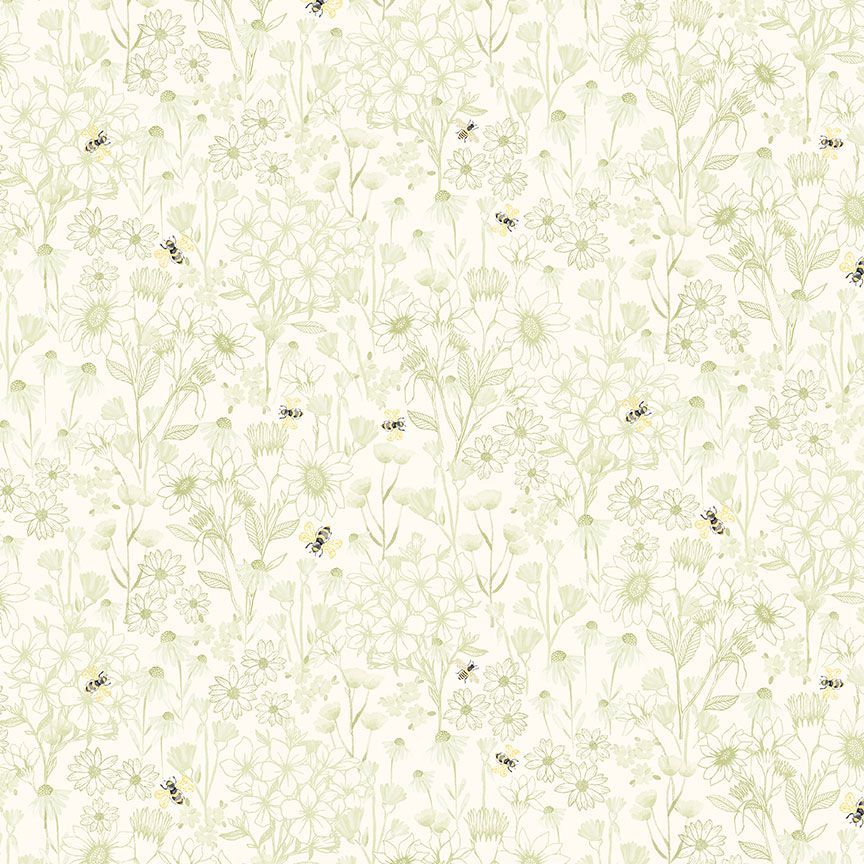 FLORAL TOILE & BEES