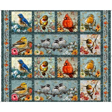 Joyful Garden Bird Patches