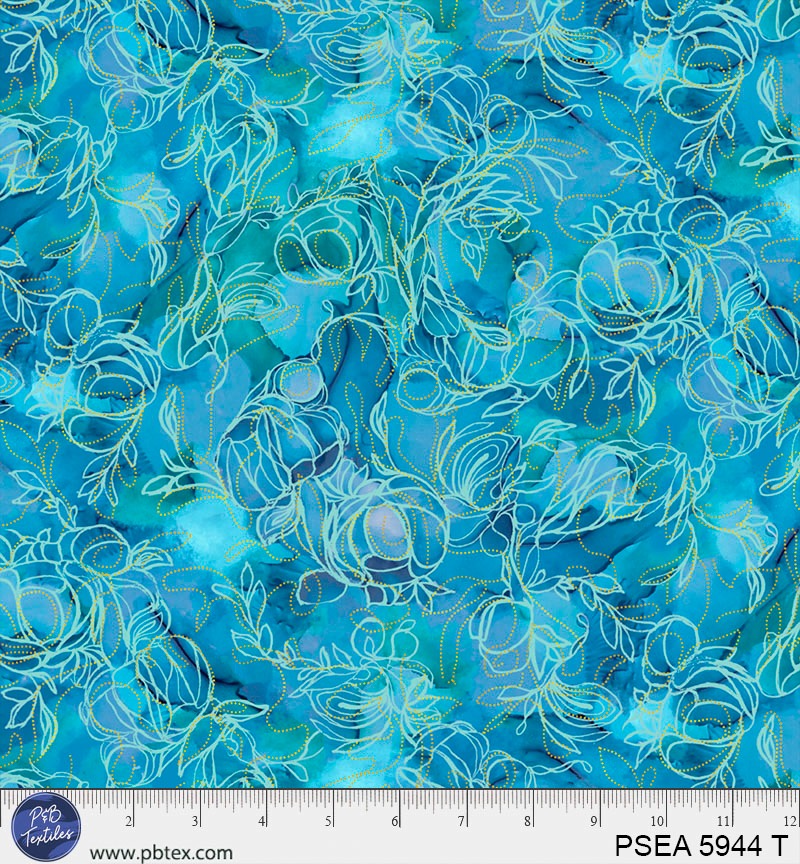 Painted Sea Flowing Teal