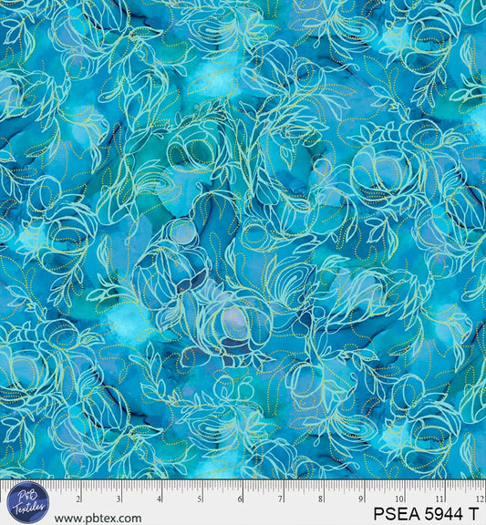 Painted Sea Flowing Teal