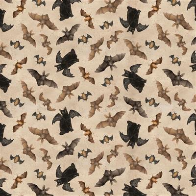 Gothic Bats & Cats Khaki