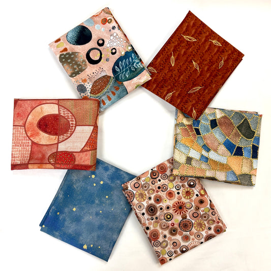 6 Fat Quarters Flora Peachy Keen