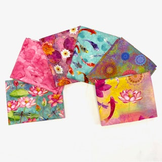 6 Fat Quarters Lily Pond Pink