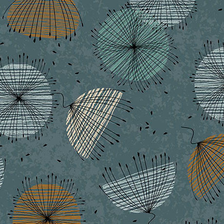 Wisps on Wind Flowers Teal