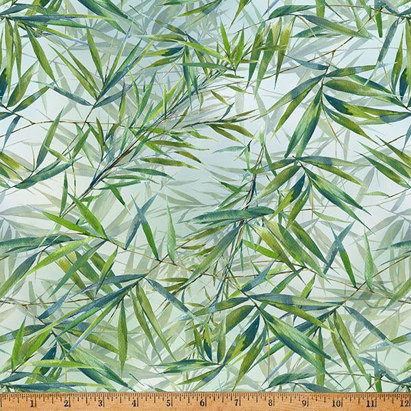 Blush Garden Leaves on Blue