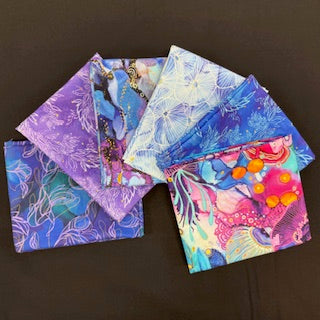 6 Fat Quarters Painted Sea Blues
