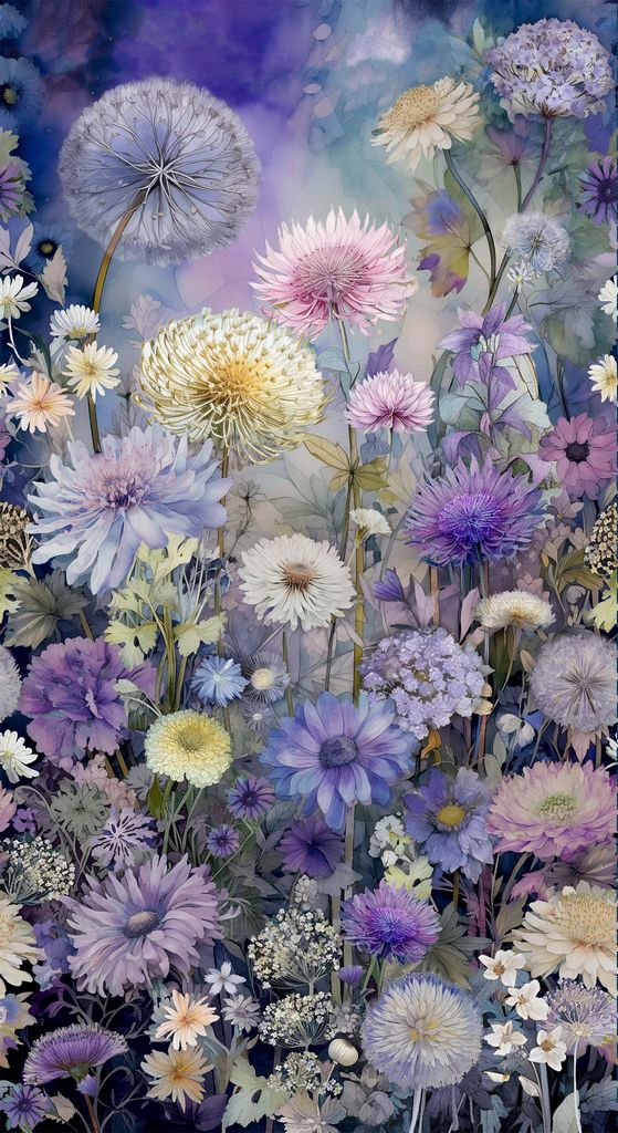 Mystic Meadows Floral Panel 24"