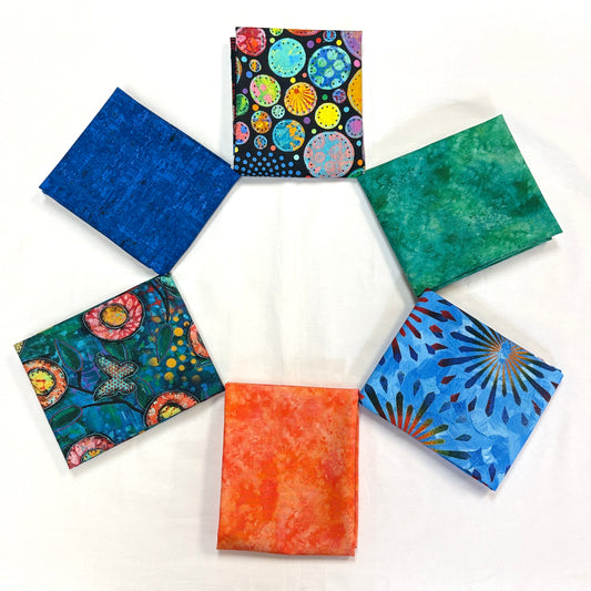 6 Fat Quarters Wings - Cool Tones