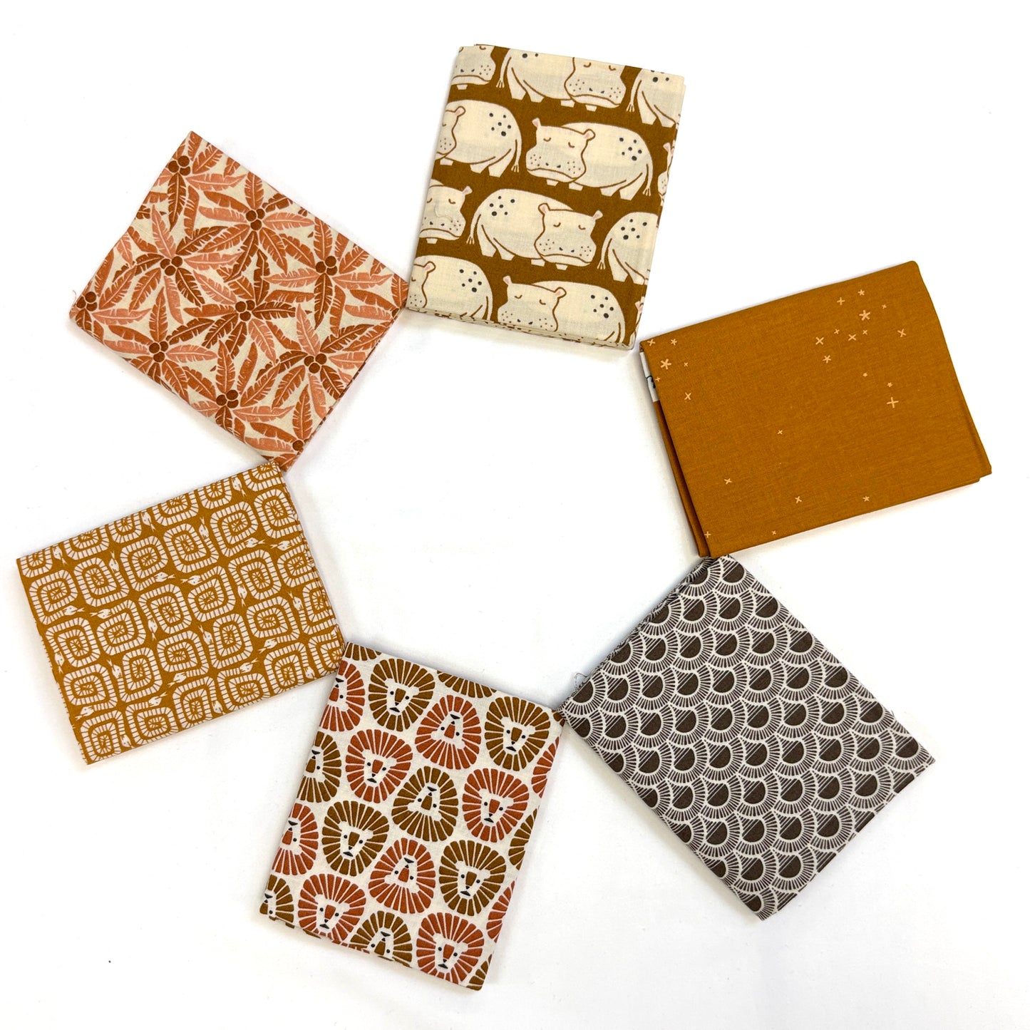 6 Fat Quarters Rising Sun Orange Pack