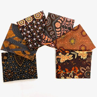 6 Fat Quarters Brown Aboriginal Fabrics