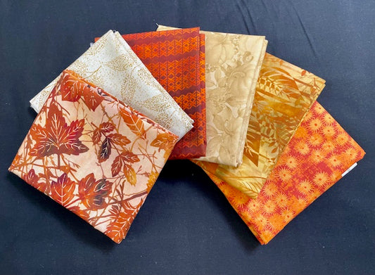 Orange Falling Leaves 6 Fat Quarter Pack