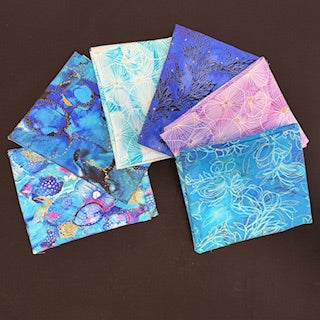 6 Fat Quarters Painted Sea Teals