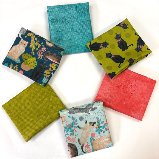 6 Fat Quarters Cool Cats