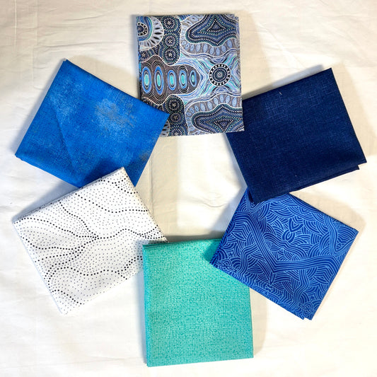 6 Fat Quarters Regeneration Blues