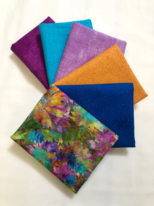 Bright Floral Half Yard Helpers 6-pack