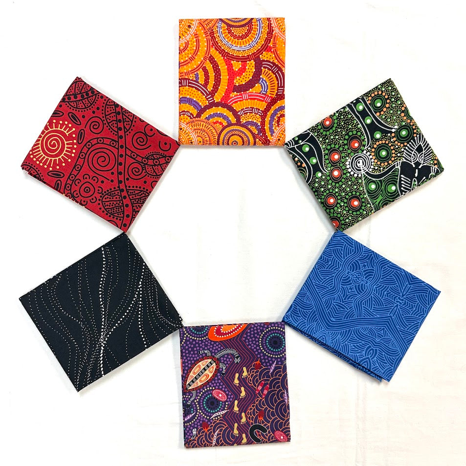 6 Fat Quarters Australian Rainbow