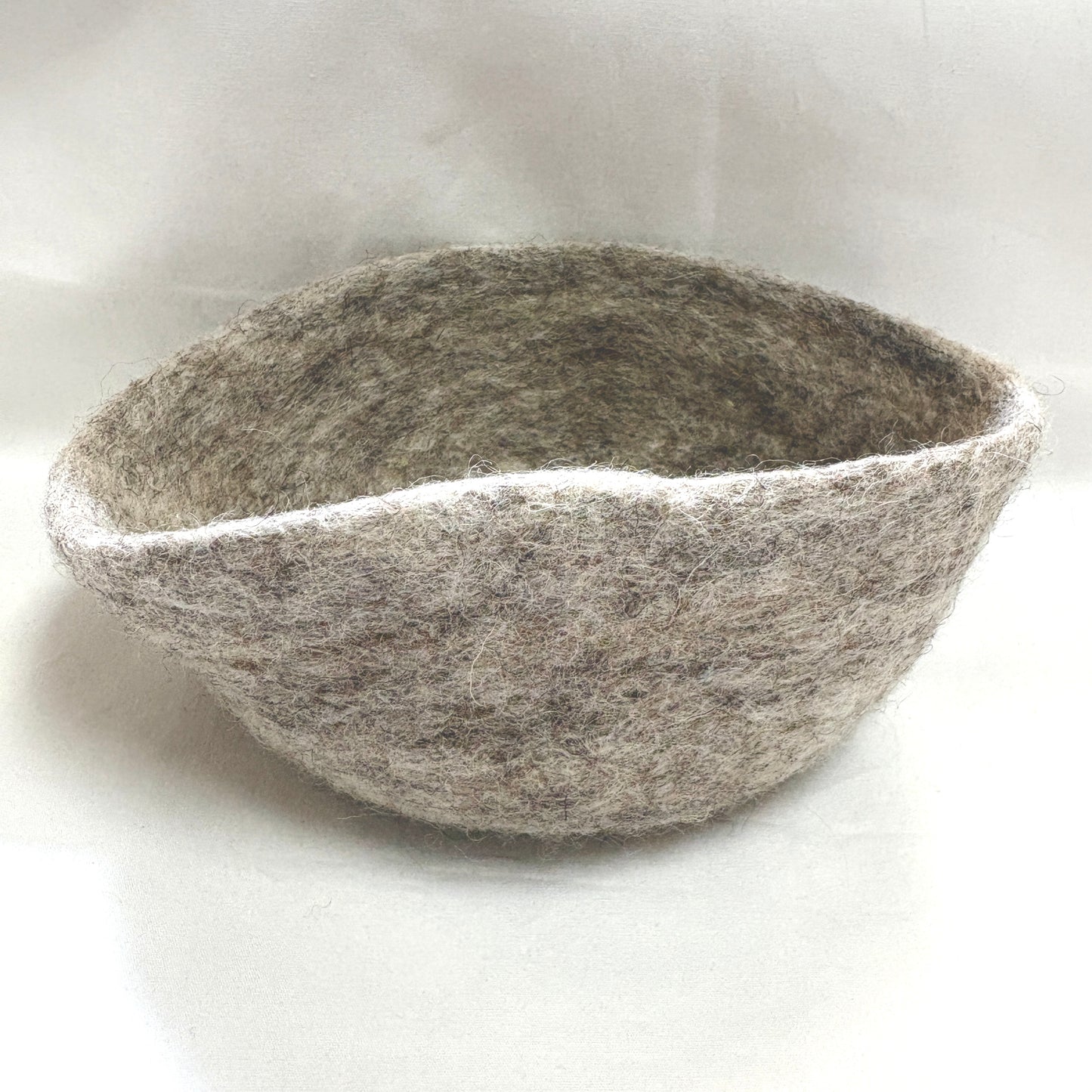 Beige Small Wool Bowl
