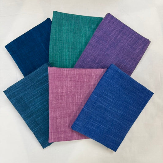 6 Fat Quarters Handloom Cool Colorway