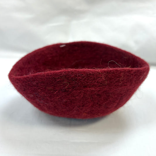 Small Wool Bowl Dark Red