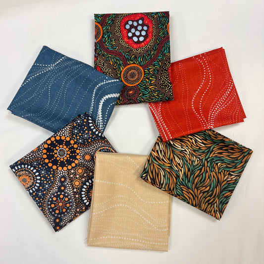 6 Fat Quarters Earthy Australian Aboriginal