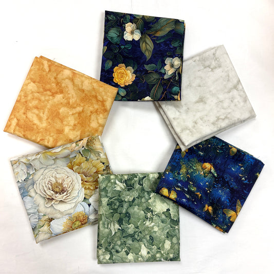 Coordinating Lumiere floral fat quarter fabrics