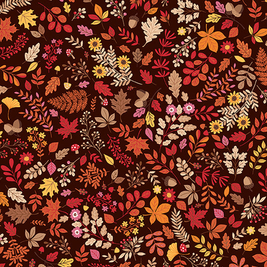 Autumn Foliage on brown