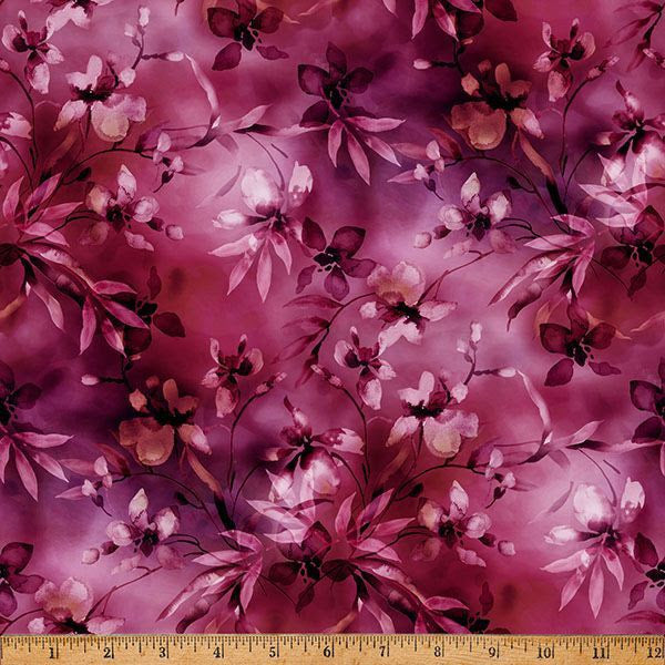 Blush Garden Leaves Magenta