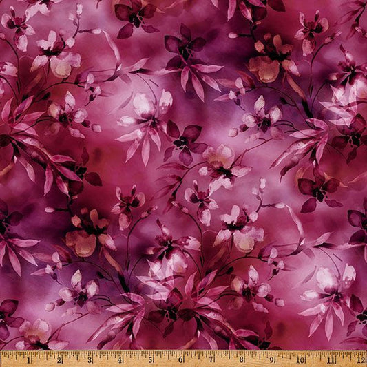 Blush Garden Leaves Magenta