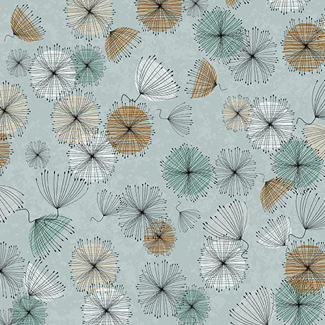 Wisps on Wind Small Flowers Aqua