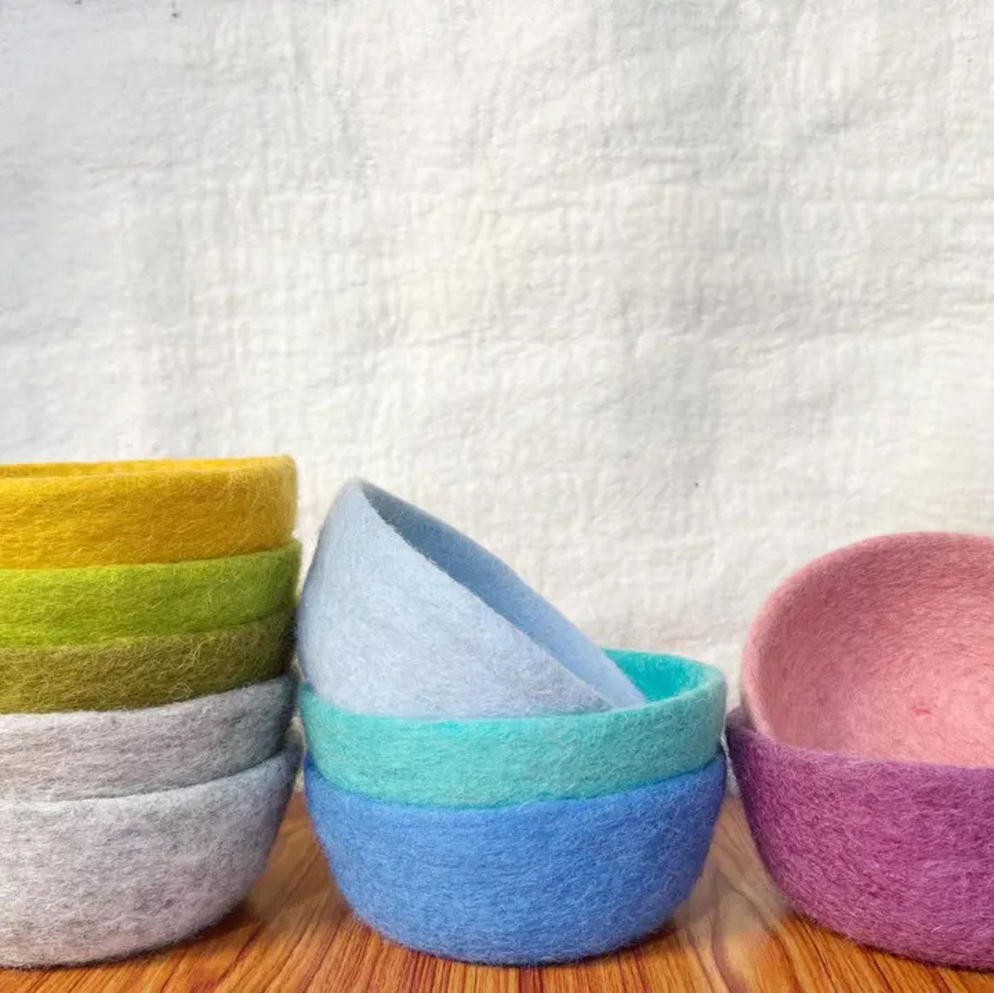 Beige Small Wool Bowl