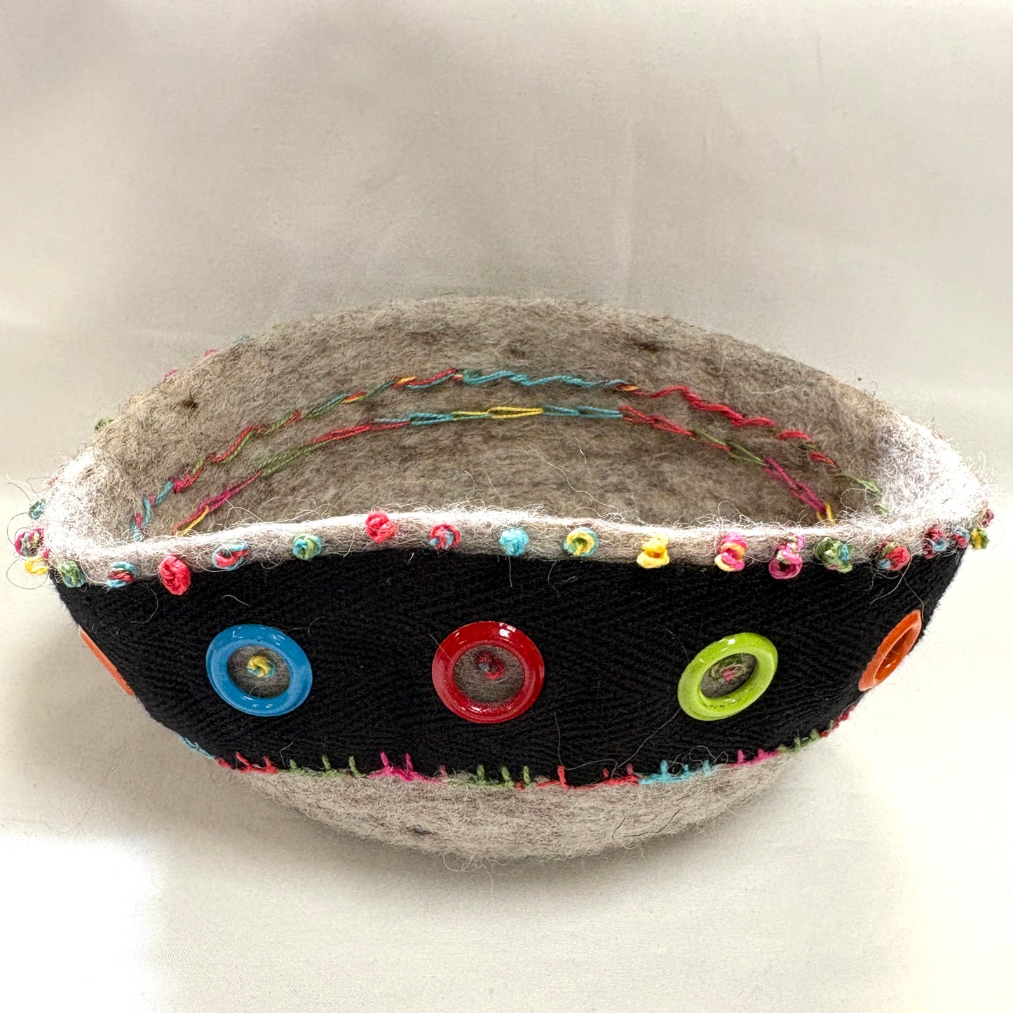 Beige Small Wool Bowl