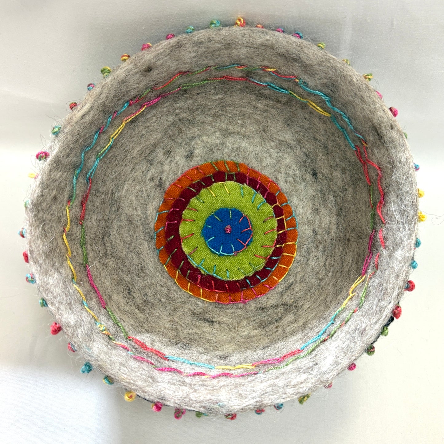 Beige Small Wool Bowl