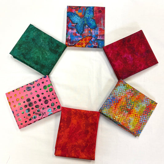 6 Fat Quarters Wings - Warm Tones