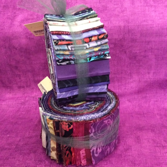 40 piece Purple Batik Strip Pack