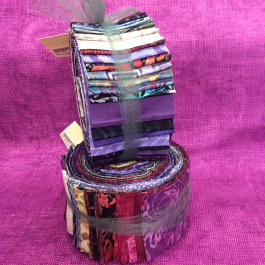 40 piece Purple Batik Strip Pack